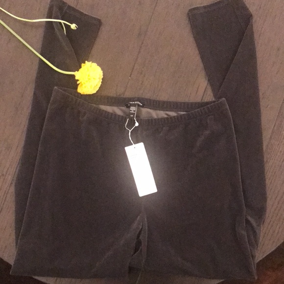 Eileen Fisher Womens Velvet Ankle Leggings Graphite Stretch Slimming Pants Sz  S - Picture 9 of 10